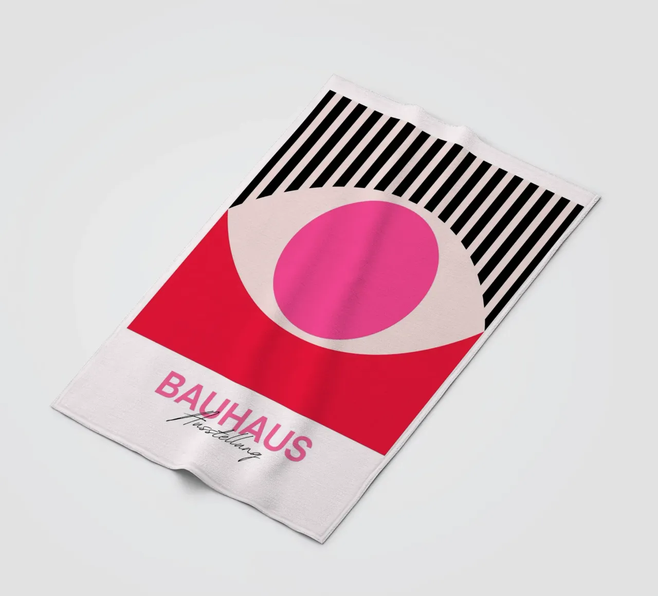 Bauhaus Eye Abstract Art Print by Modernist Geometric Forms, fleece blanket by NorwesClub