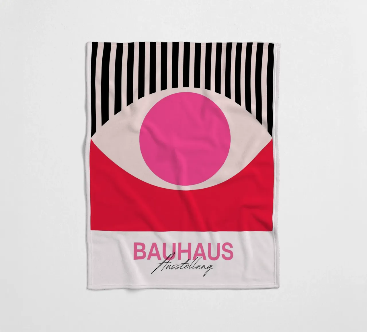 Bauhaus Eye Abstract Art Print by Modernist Geometric Forms, fleece blanket by NorwesClub