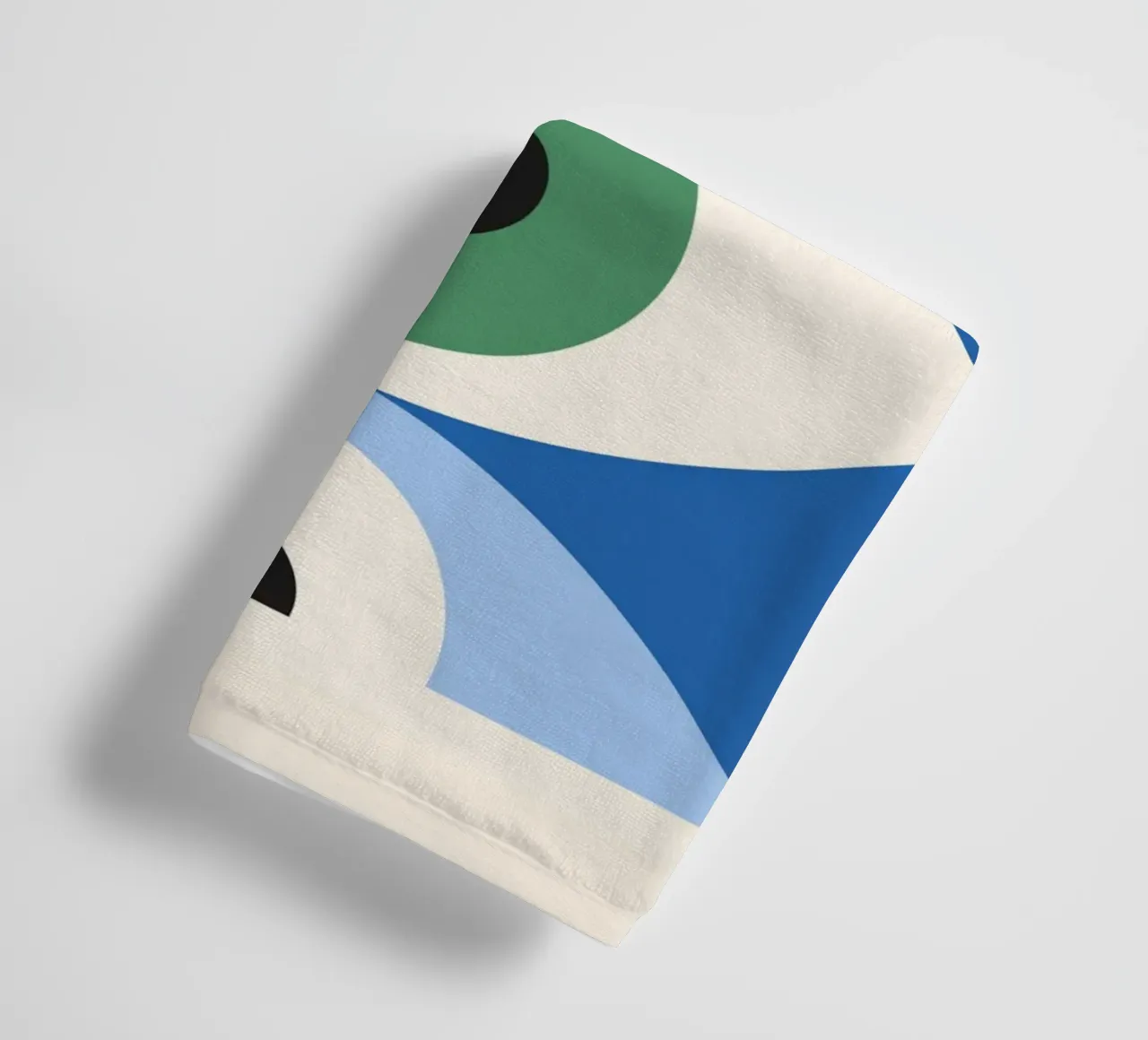 Bauhaus Eye abstracte kunstdruk van Modernist Forms, Green Blu badhanddoek van NorwesClub