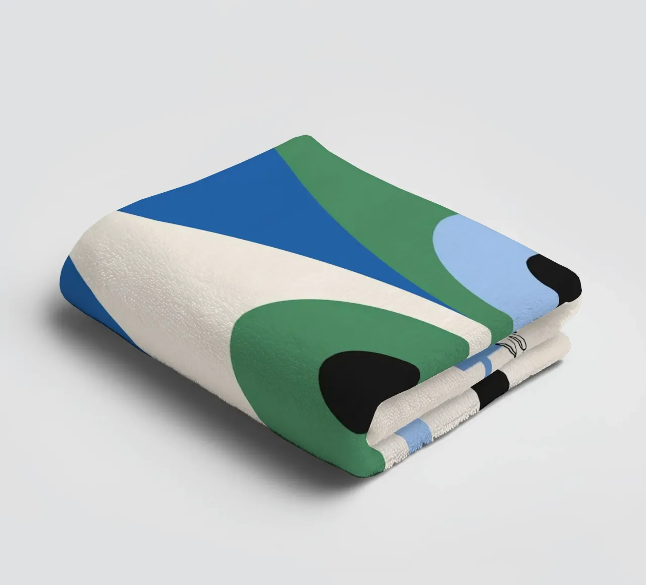 Bauhaus Eye abstracte kunstdruk van Modernist Forms, Green Blu badhanddoek van NorwesClub