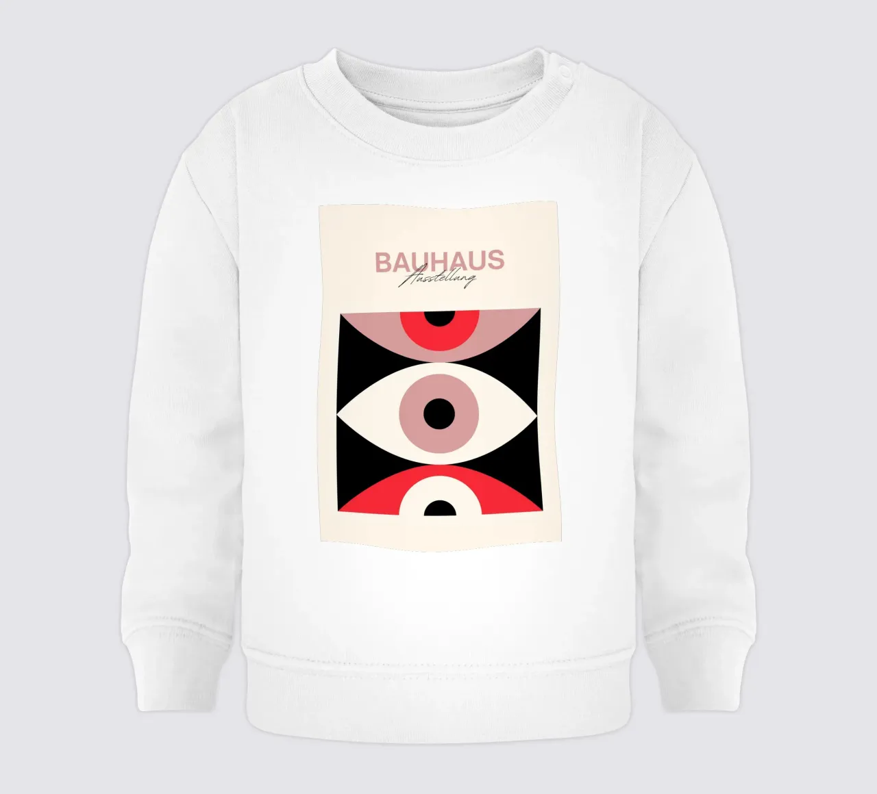 Bauhaus Eye Abstract Art Print by Modernist Forms, Red Pink sweat pour bébé de NorwesClub