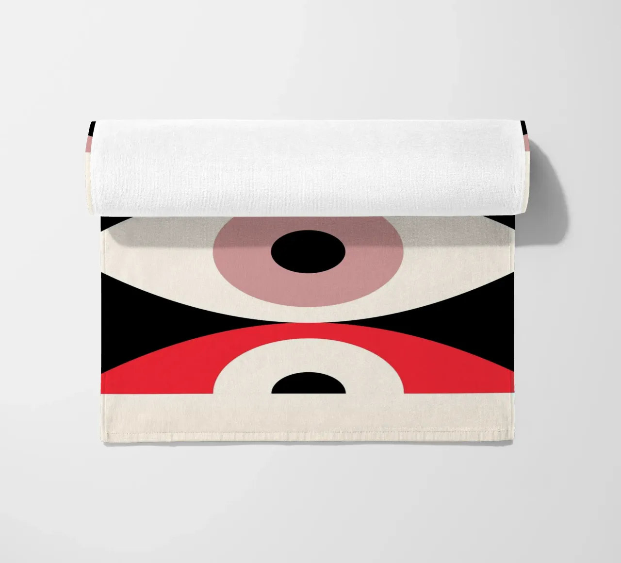 Bauhaus Eye Abstract Art Print by Modernist Forms, Red Pink serviette de plage de NorwesClub