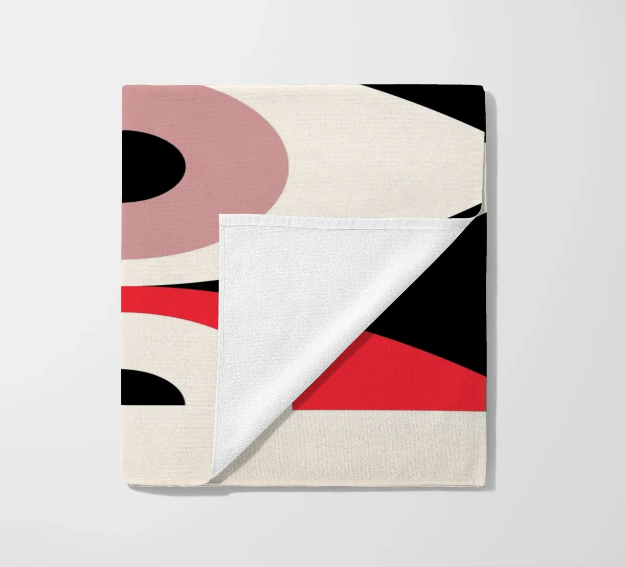 Bauhaus Eye Abstract Art Print by Modernist Forms, Red Pink serviette de plage de NorwesClub