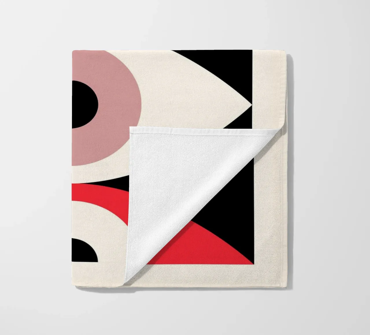 Bauhaus Eye Abstract Art Print by Modernist Forms, Red Pink serviette de plage de NorwesClub