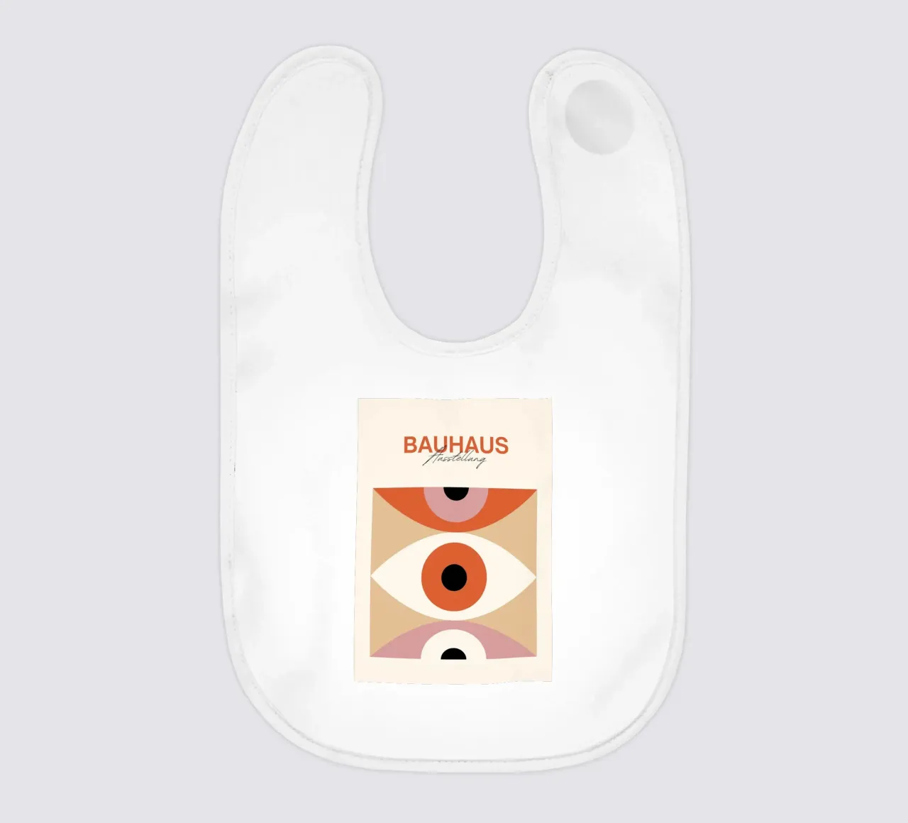 Bauhaus Auge Abstrakter Kunstdruck von Modernist Forms, Orange Pi Babylätzchen von NorwesClub
