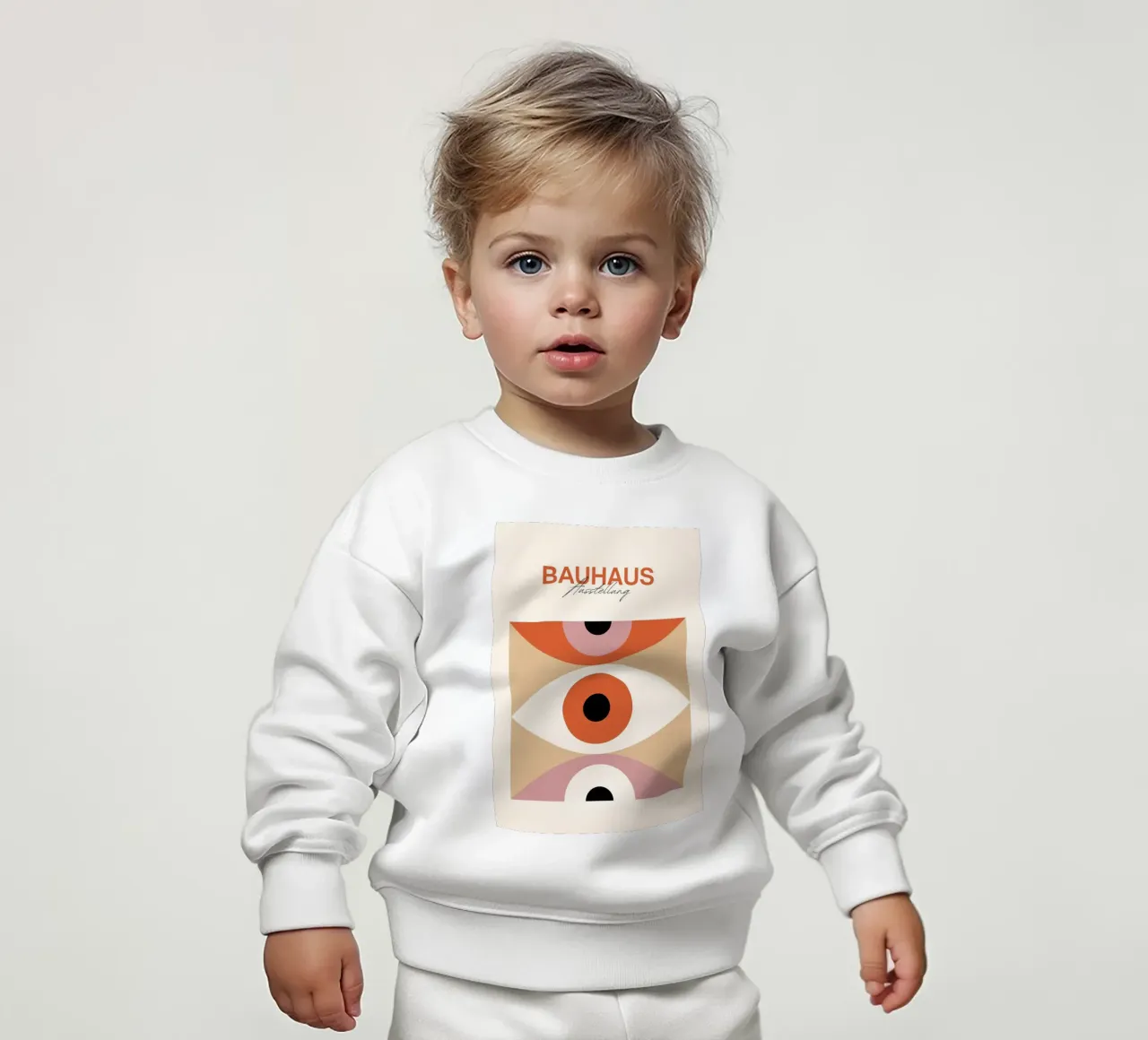 Impresión artística abstracta Bauhaus Eye de Modernist Forms, Naranja Pi sudadera de bebé de NorwesClub