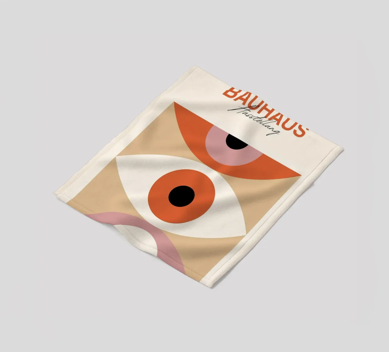 Bauhaus Eye abstracte kunstdruk van Modernist Forms, Orange Pi fleecedeken van NorwesClub
