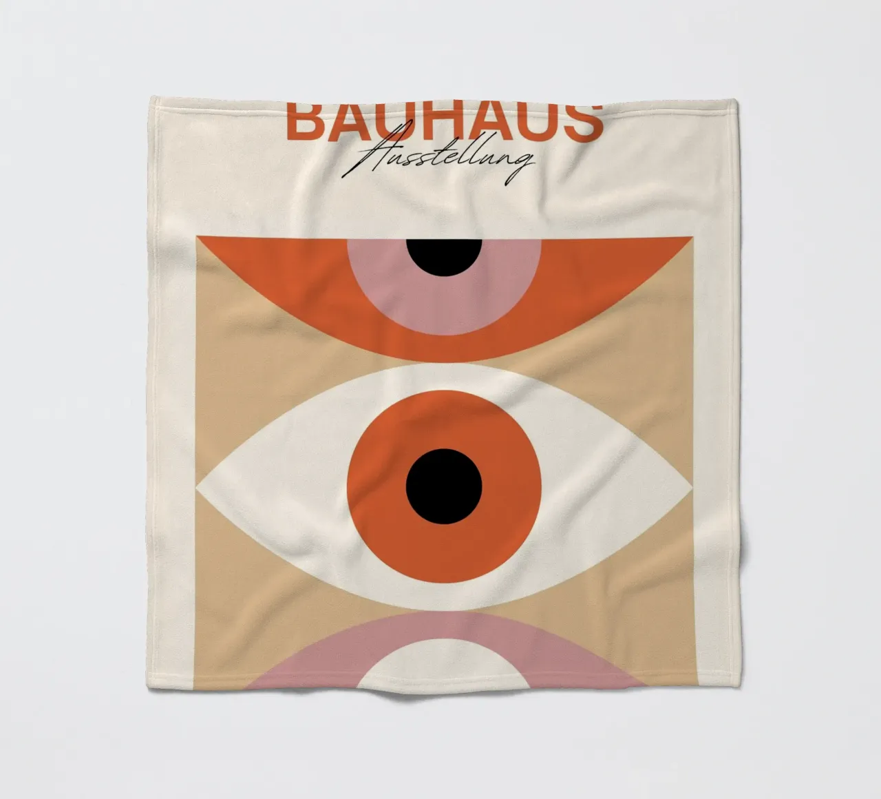 Bauhaus Eye abstracte kunstdruk van Modernist Forms, Orange Pi fleecedeken van NorwesClub