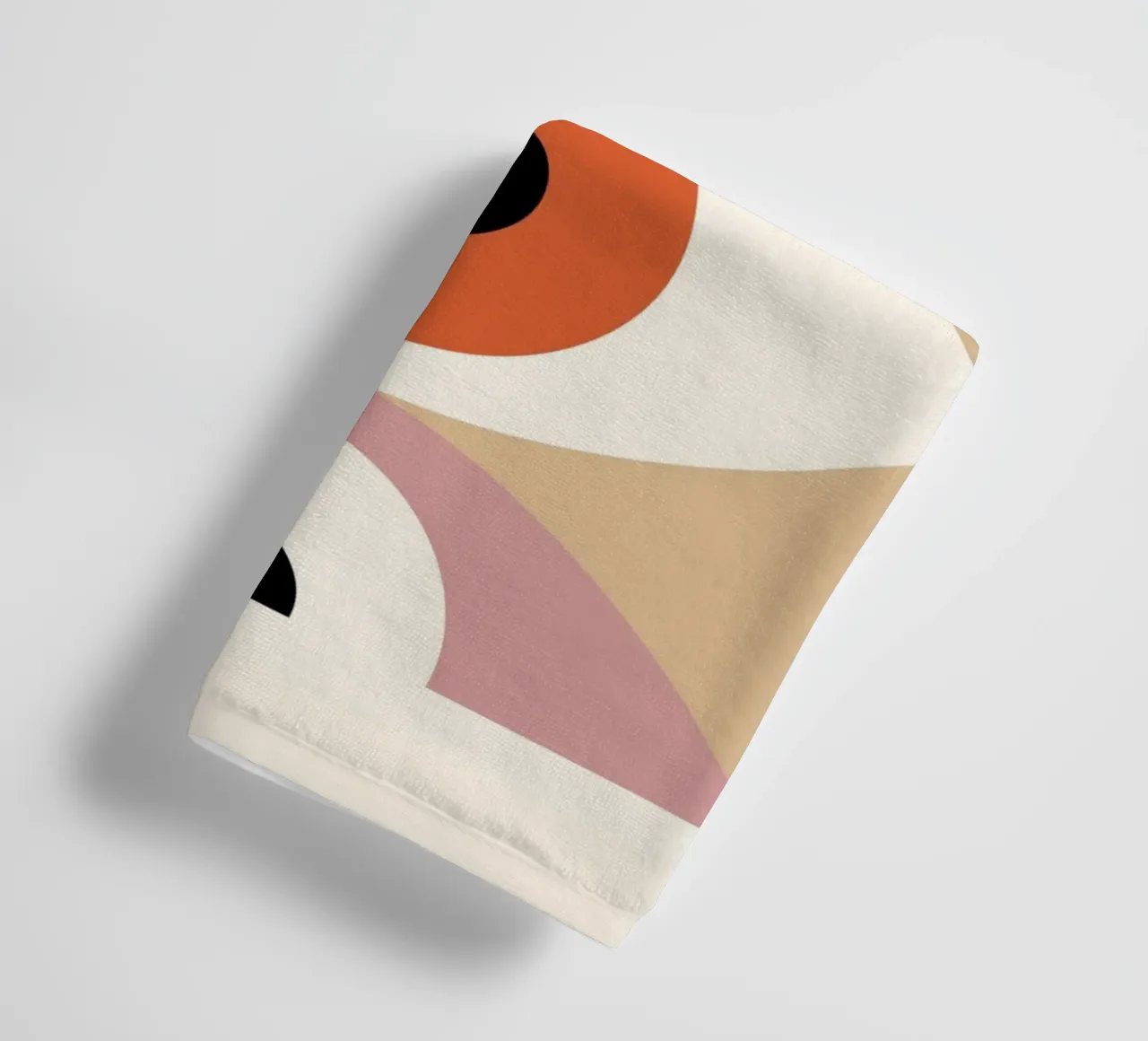 Bauhaus Eye Abstract Art Print by Modernist Forms, Orange Pi towel by NorwesClub