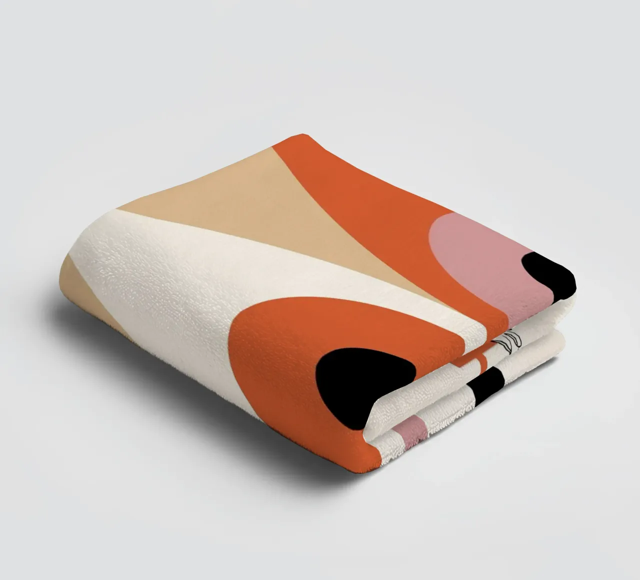 Bauhaus Eye Abstract Art Print by Modernist Forms, Orange Pi towel by NorwesClub