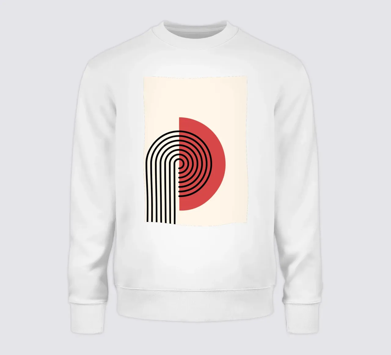 Abstrakter Retro-Regenbogenbogen Kunstdruck von Modernist Forms, Re Sweatshirt von NorwesClub
