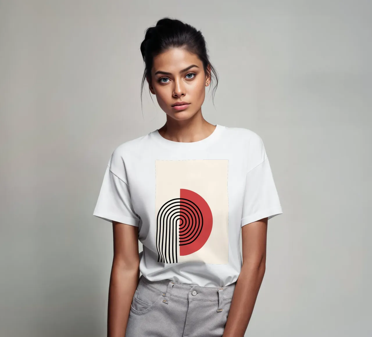 Stampa d'arte astratta dell'arcobaleno retrò di Modernist Forms, Re t-shirt da NorwesClub