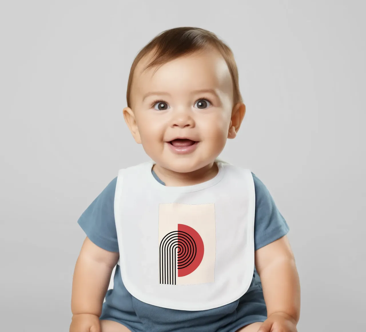 Stampa d'arte astratta dell'arcobaleno retrò di Modernist Forms, Re bavaglino da NorwesClub