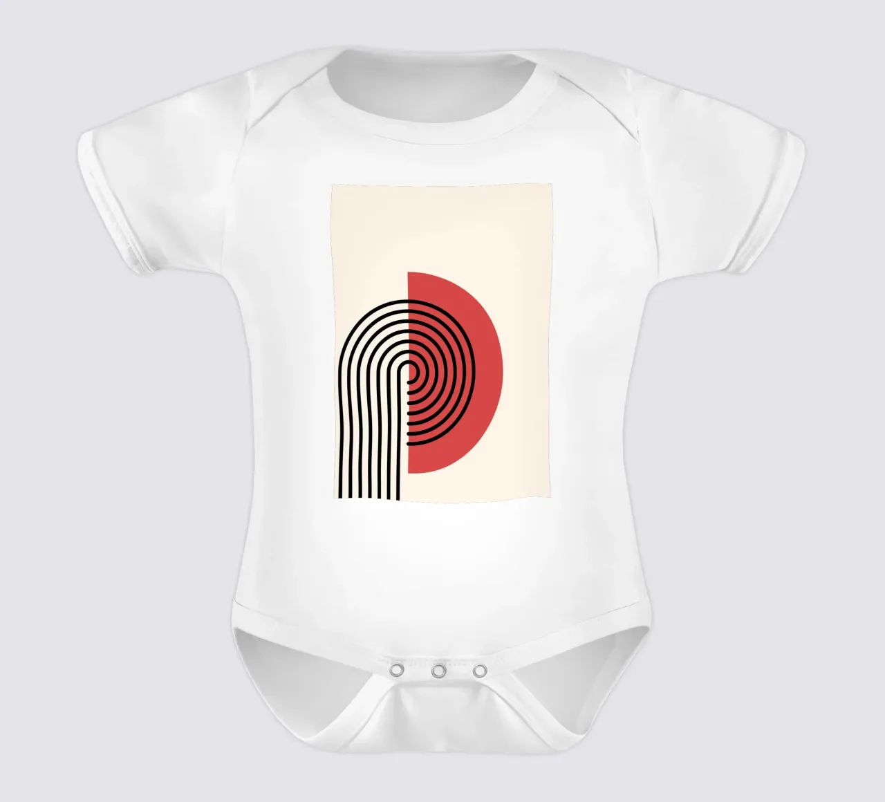 Abstract Retro Rainbow Arch Art Print by Modernist Forms, Re short-sleeve baby romper by NorwesClub