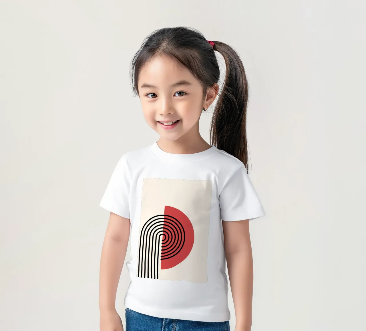 Abstrakter Retro-Regenbogenbogen Kunstdruck von Modernist Forms, Re Kinder T-Shirt von NorwesClub