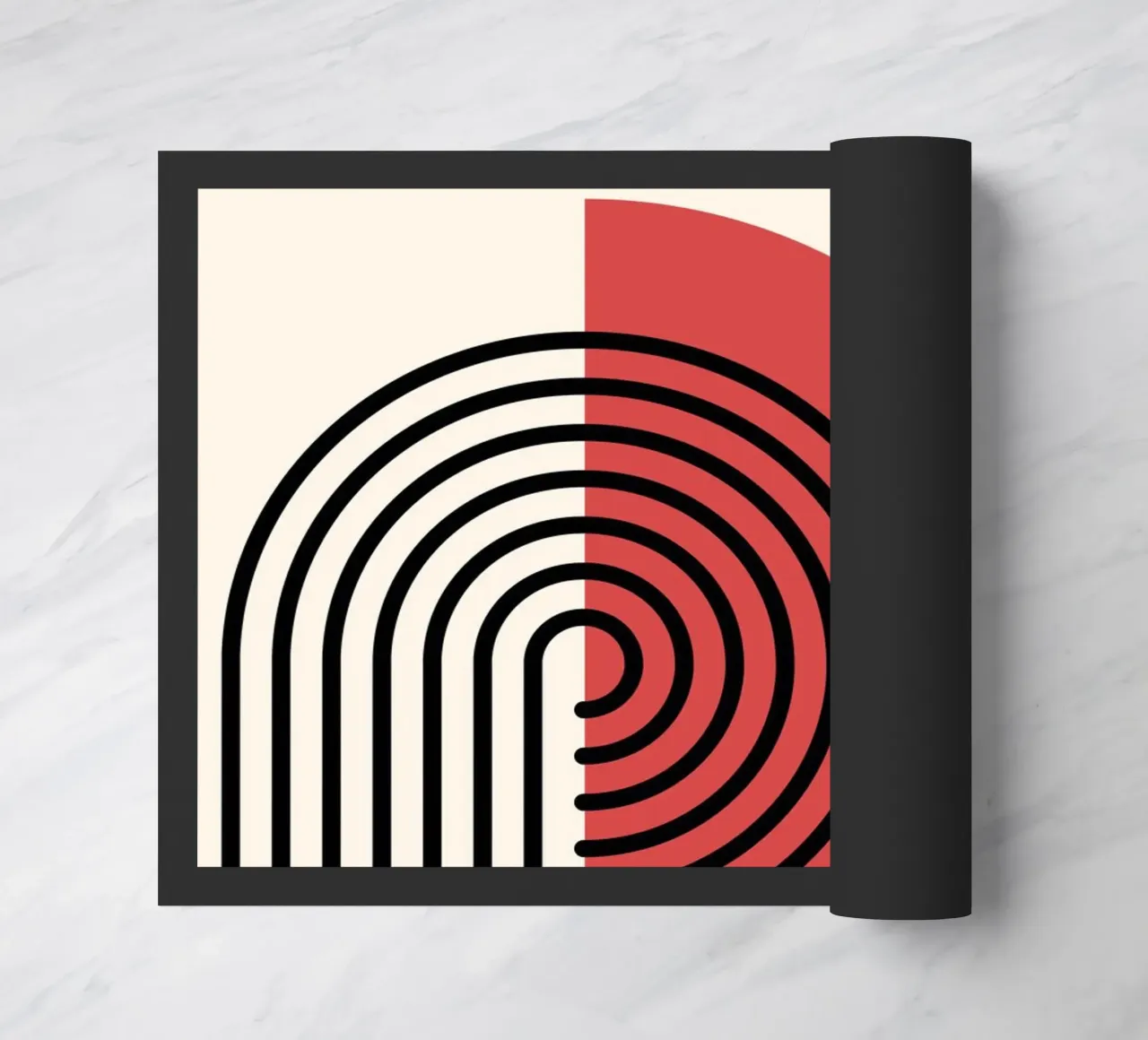 Abstract Retro Rainbow Arch Art Print by Modernist Forms, Re doormat by NorwesClub