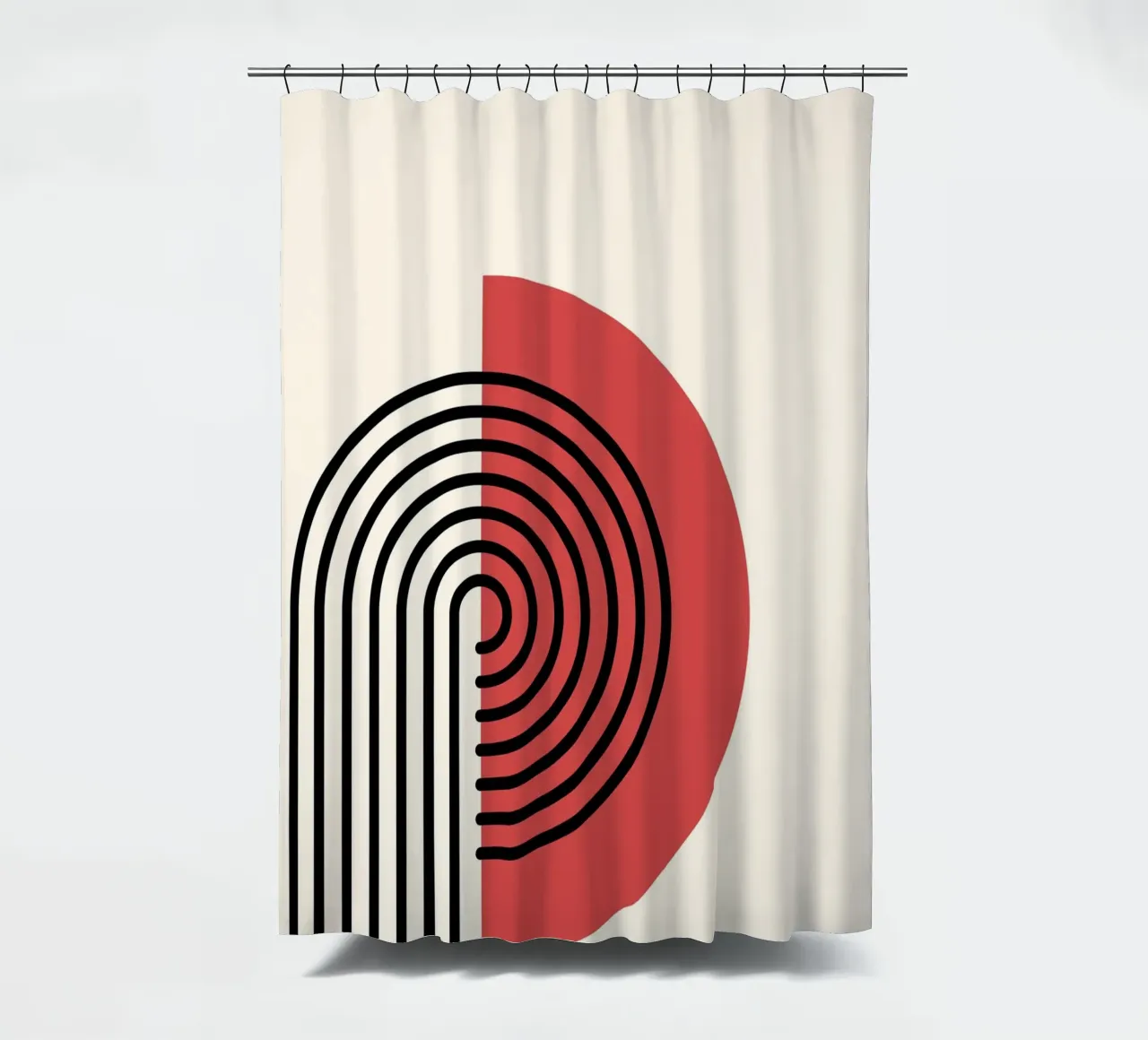 Abstrakter Retro-Regenbogenbogen Kunstdruck von Modernist Forms, Re Duschvorhang von NorwesClub