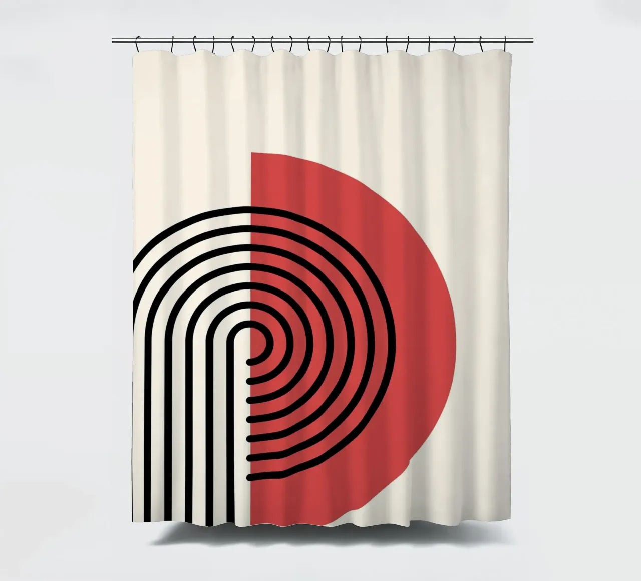 Abstrakter Retro-Regenbogenbogen Kunstdruck von Modernist Forms, Re Duschvorhang von NorwesClub