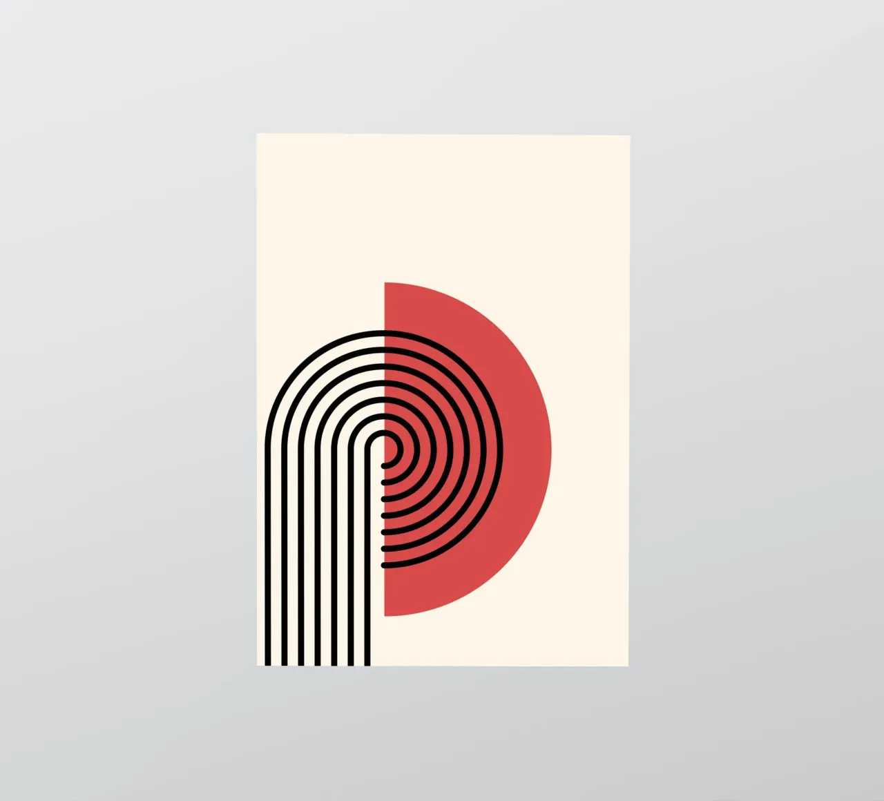 Abstrakter Retro-Regenbogenbogen Kunstdruck von Modernist Forms, Re Sticker von NorwesClub