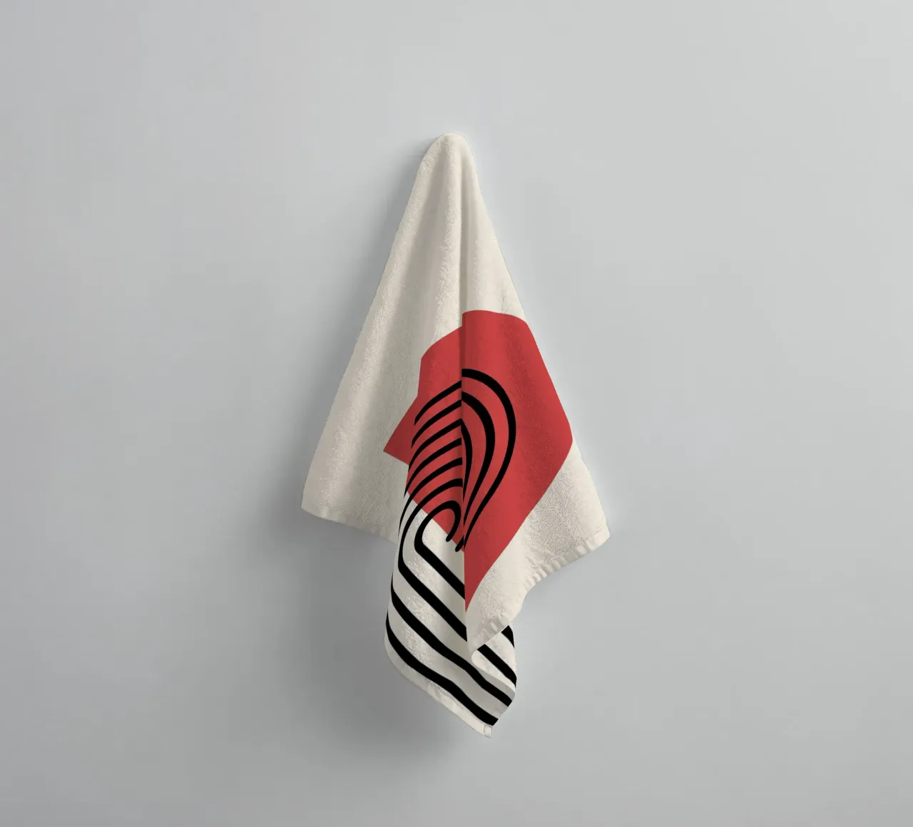 Abstrakter Retro-Regenbogenbogen Kunstdruck von Modernist Forms, Re Handtuch von NorwesClub