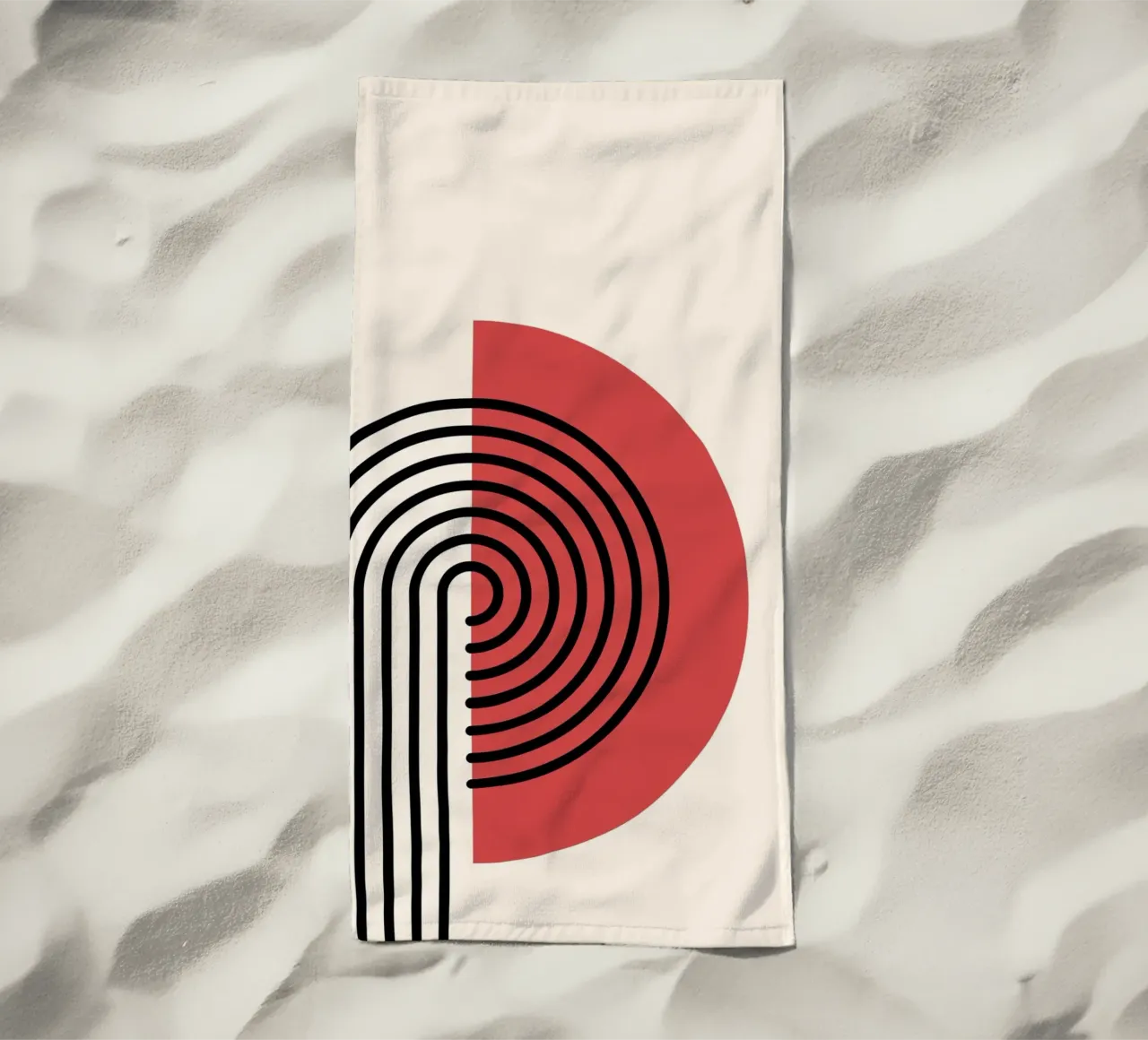 Abstract Retro Rainbow Arch Art Print by Modernist Forms, Re beach towel by NorwesClub