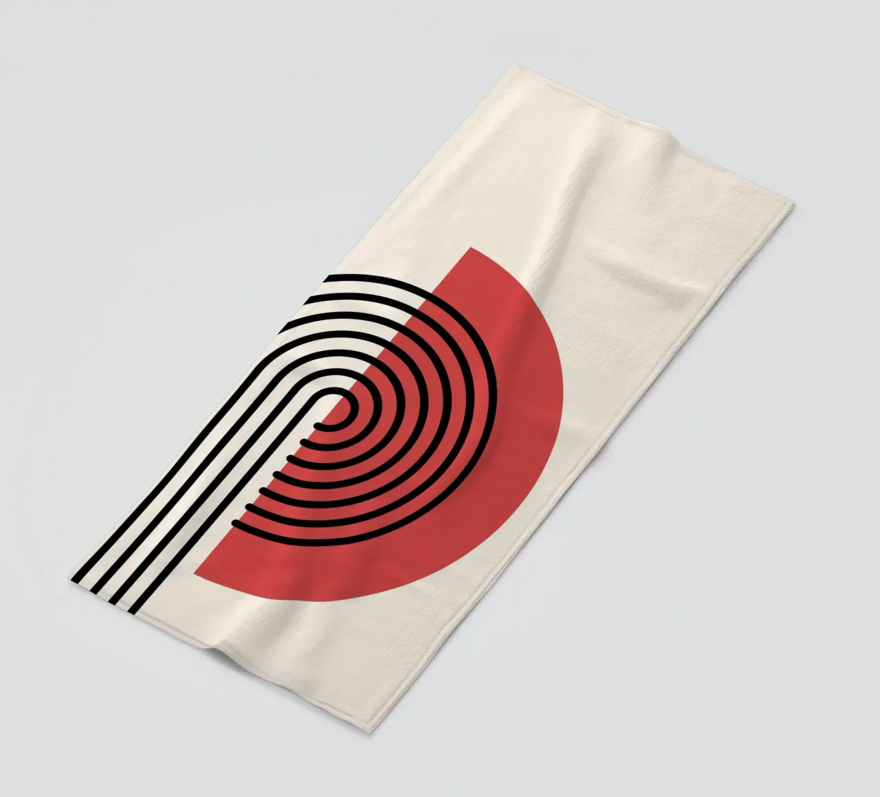 Abstract Retro Rainbow Arch Art Print by Modernist Forms, Re beach towel by NorwesClub