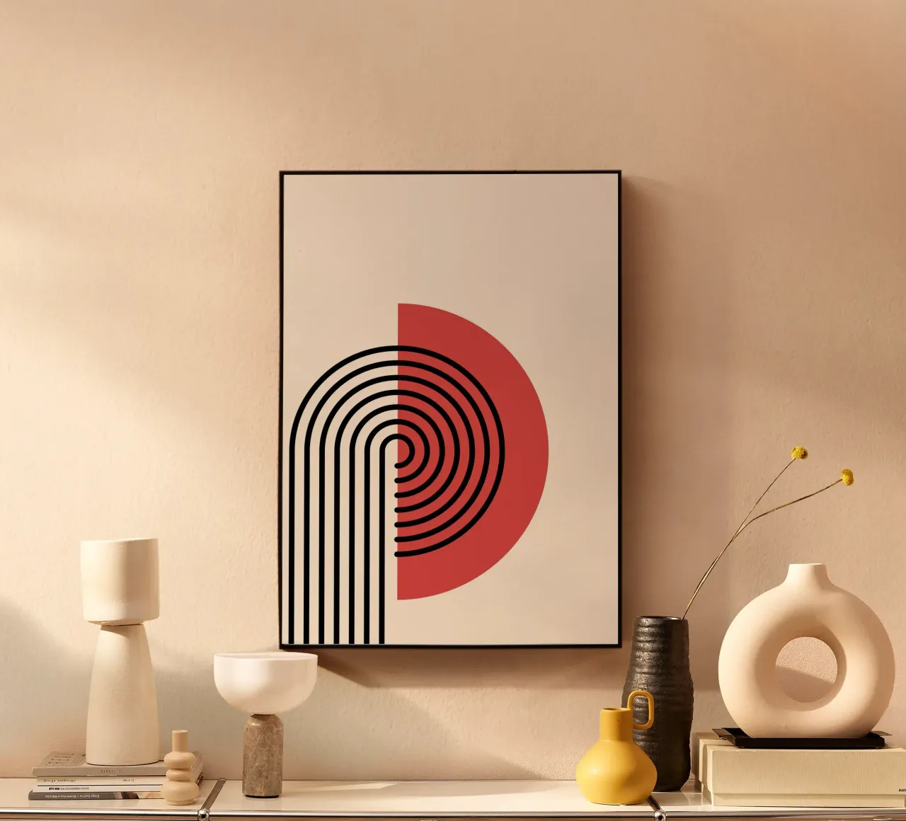 Abstract Retro Rainbow Arch Art Print by Modernist Forms, Re alu-dibond by NorwesClub