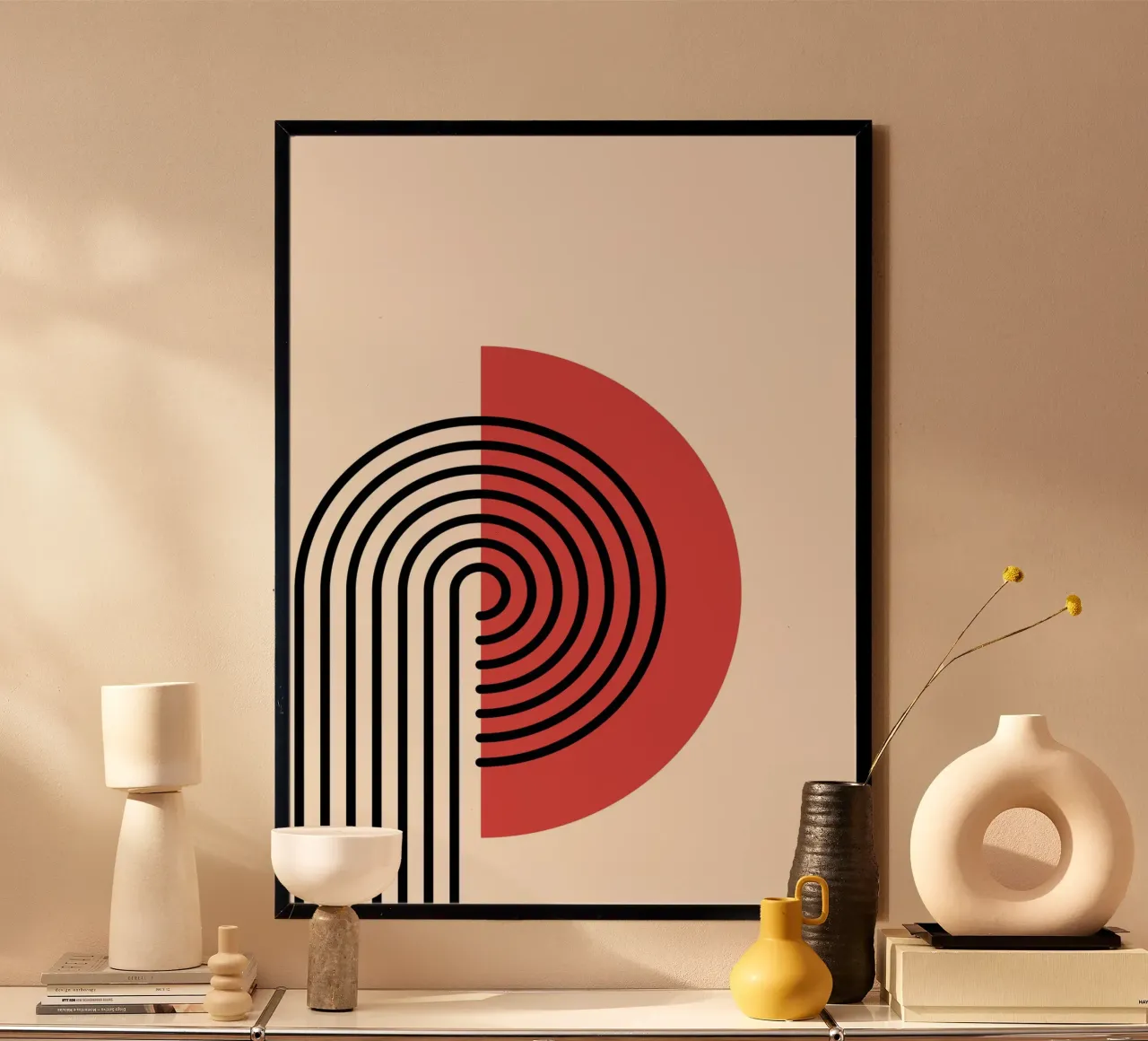 Abstract Retro Rainbow Arch Art Print by Modernist Forms, Re hahnemühle by NorwesClub
