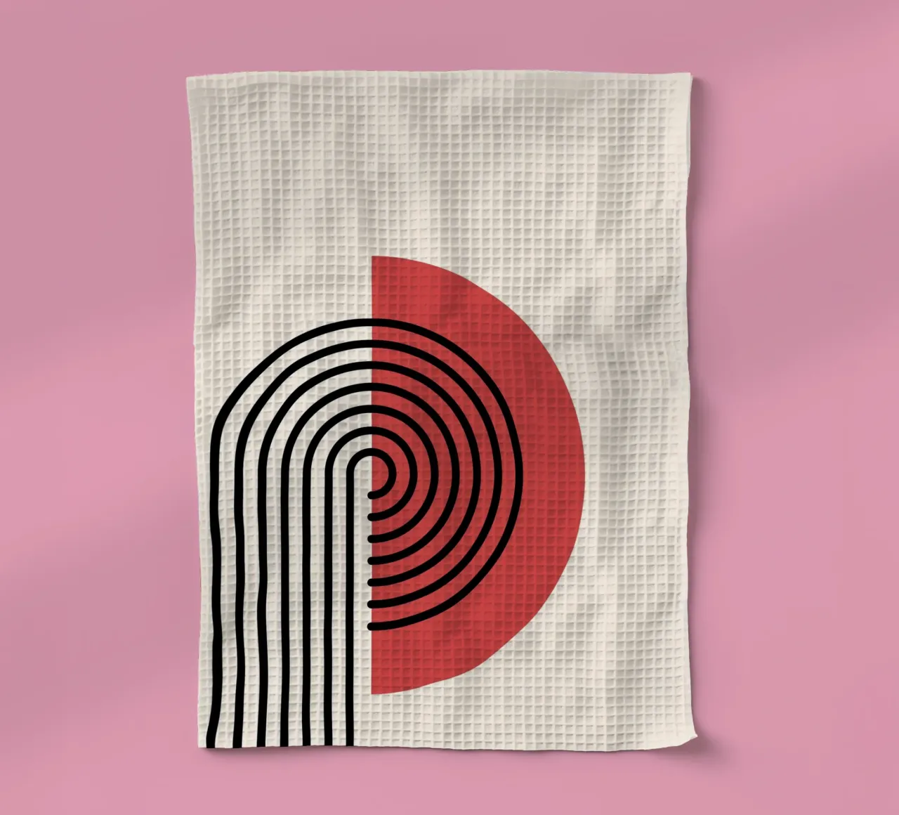 Abstrakter Retro-Regenbogenbogen Kunstdruck von Modernist Forms, Re Geschirrtuch von NorwesClub