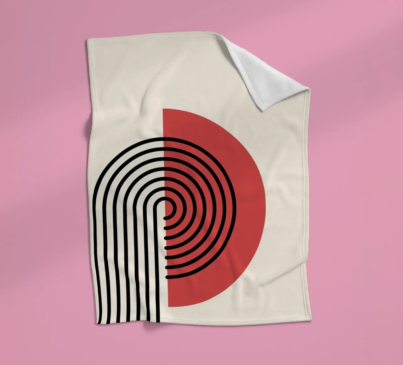 Abstrakter Retro-Regenbogenbogen Kunstdruck von Modernist Forms, Re Fleecedecke von NorwesClub