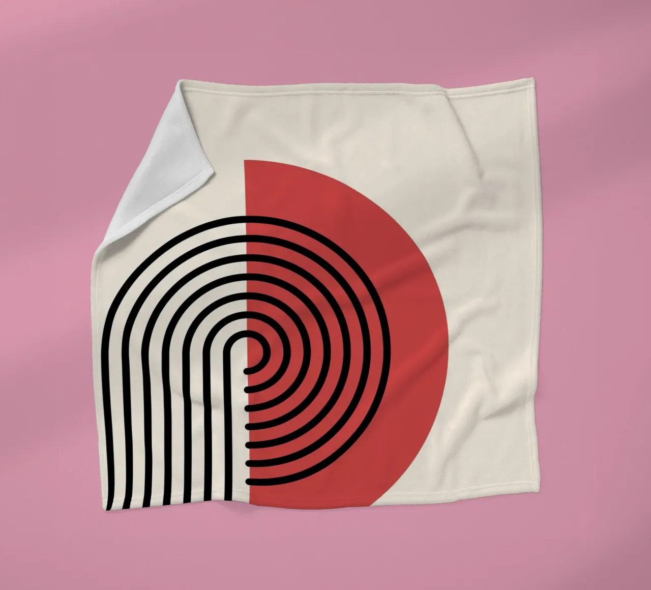 Abstrakter Retro-Regenbogenbogen Kunstdruck von Modernist Forms, Re Fleecedecke von NorwesClub