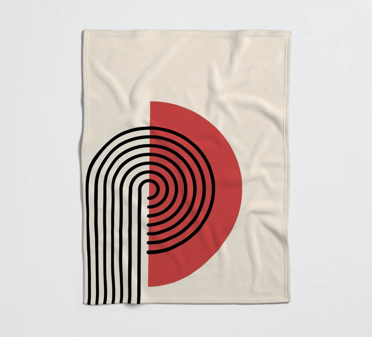 Abstrakter Retro-Regenbogenbogen Kunstdruck von Modernist Forms, Re Fleecedecke von NorwesClub