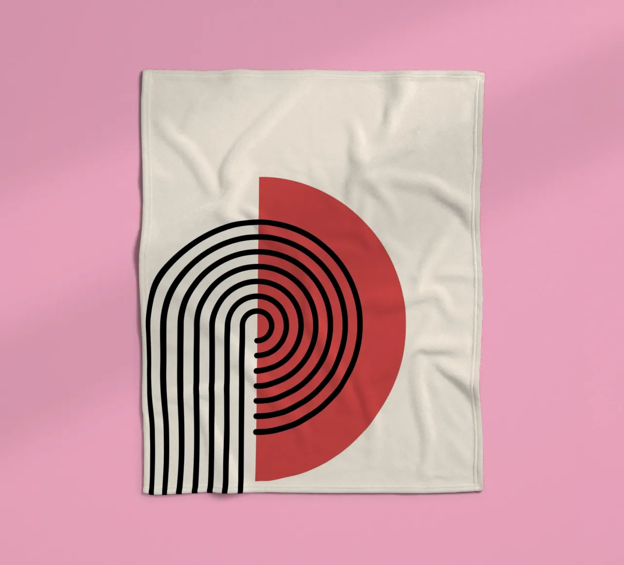 Abstrakter Retro-Regenbogenbogen Kunstdruck von Modernist Forms, Re Fleecedecke von NorwesClub