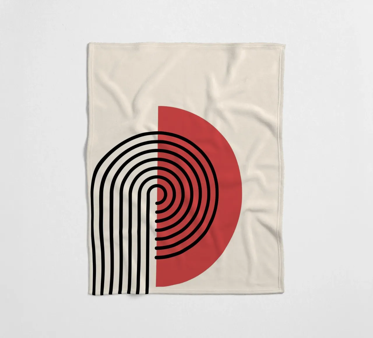 Abstrakter Retro-Regenbogenbogen Kunstdruck von Modernist Forms, Re Fleecedecke von NorwesClub