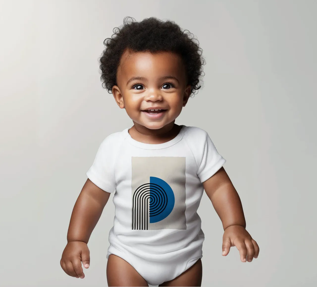 Abstrakter Retro-Regenbogenbogen Kunstdruck von Modernist Forms, Bl Kurzarm Babybody von NorwesClub
