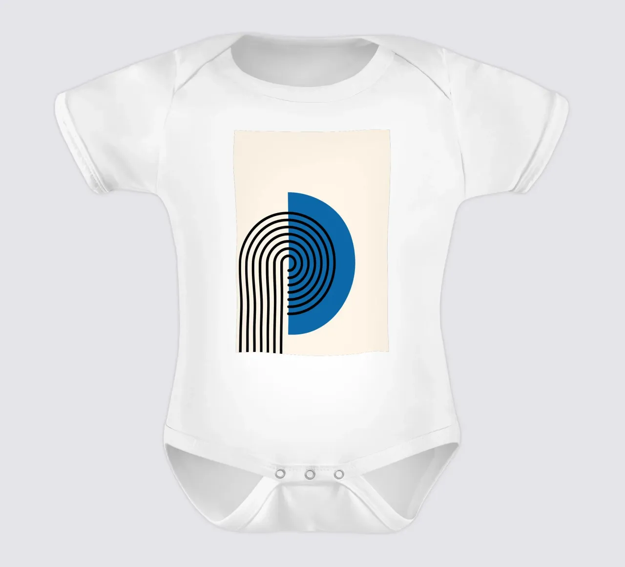 Abstrakter Retro-Regenbogenbogen Kunstdruck von Modernist Forms, Bl Kurzarm Babybody von NorwesClub