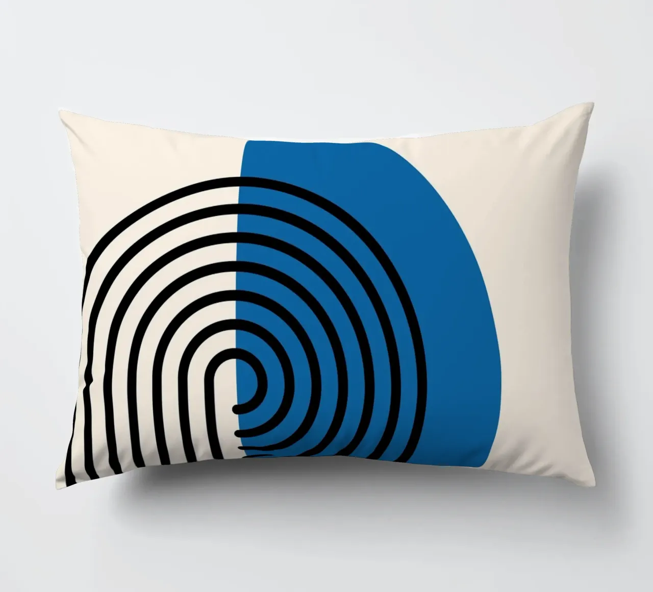 Abstract Retro Rainbow Arch Art Print by Modernist Forms, Bl decorative cushion by NorwesClub