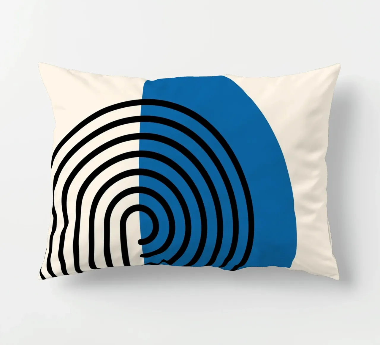 Abstract Retro Rainbow Arch Art Print by Modernist Forms, Bl decorative cushion by NorwesClub