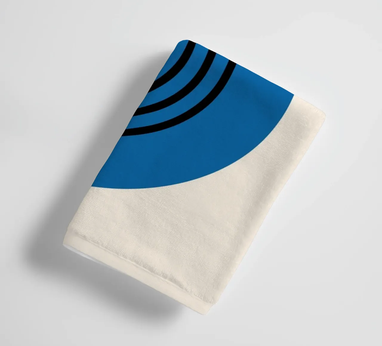 Abstract Retro Rainbow Arch Art Print by Modernist Forms, Bl towel by NorwesClub