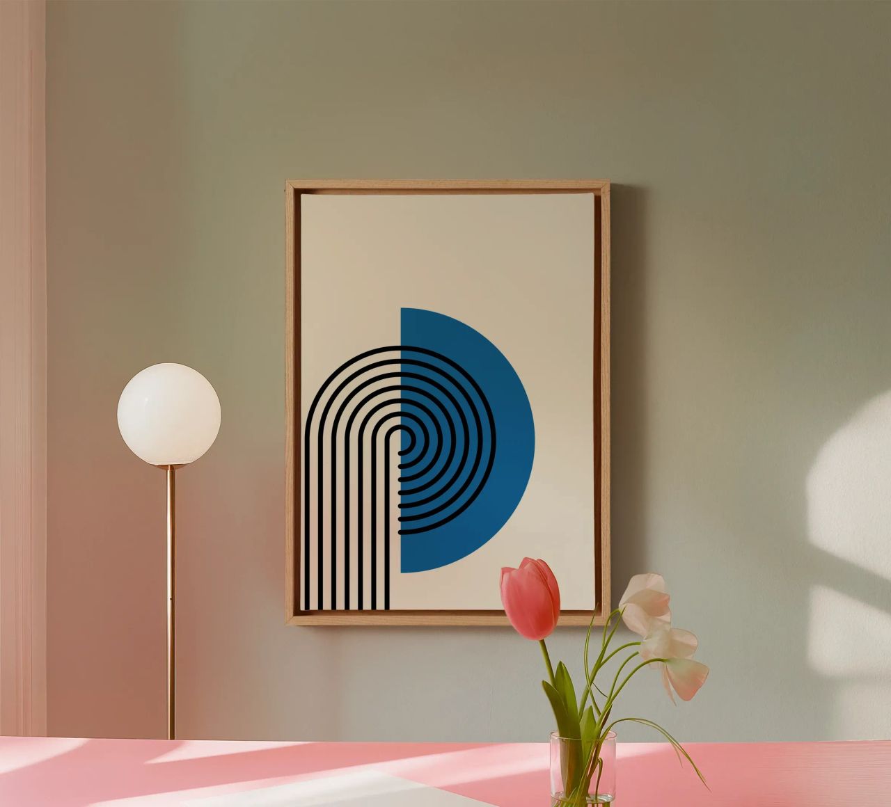 Abstract Retro Rainbow Arch Art Print by Modernist Forms, Bl canvas by NorwesClub