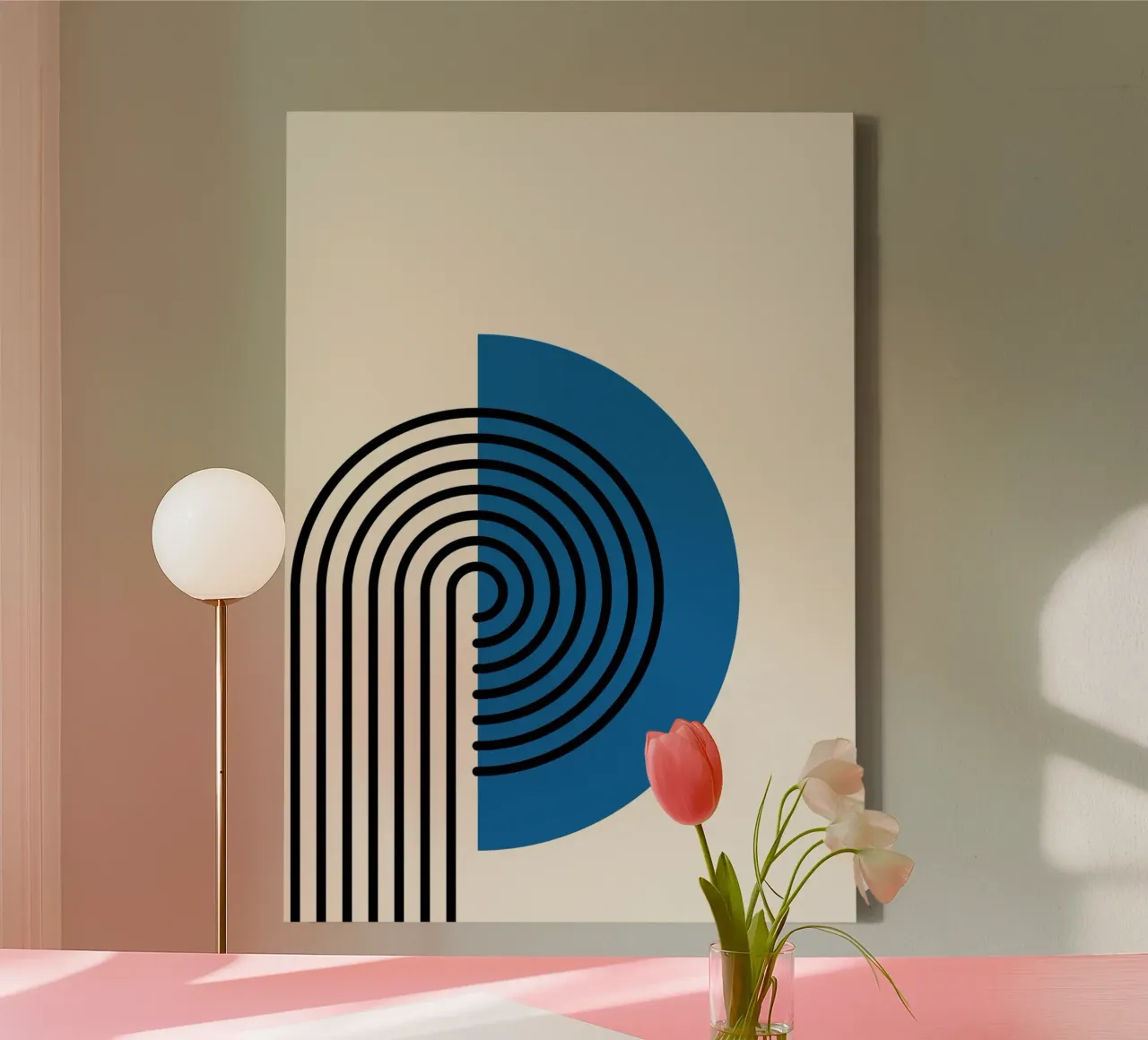 Art abstrait rétro arc-en-ciel par Modernist Forms, Bl toile de NorwesClub