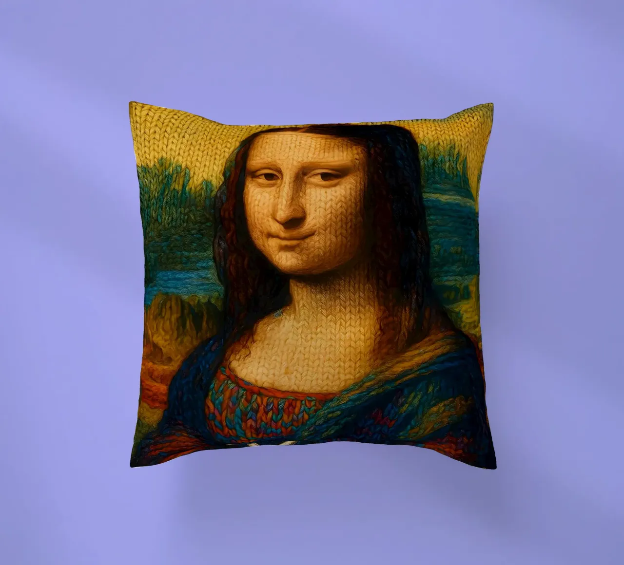 MONA LISA A MAGLIA cuscino da ARTOMATIC