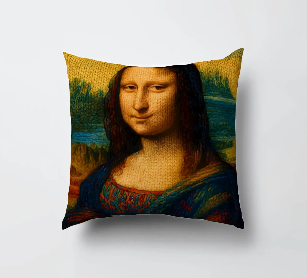 MONA LISA A MAGLIA cuscino da ARTOMATIC