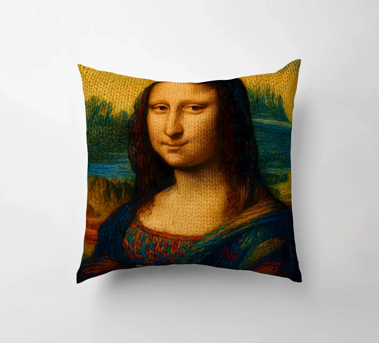MONA LISA A MAGLIA cuscino da ARTOMATIC