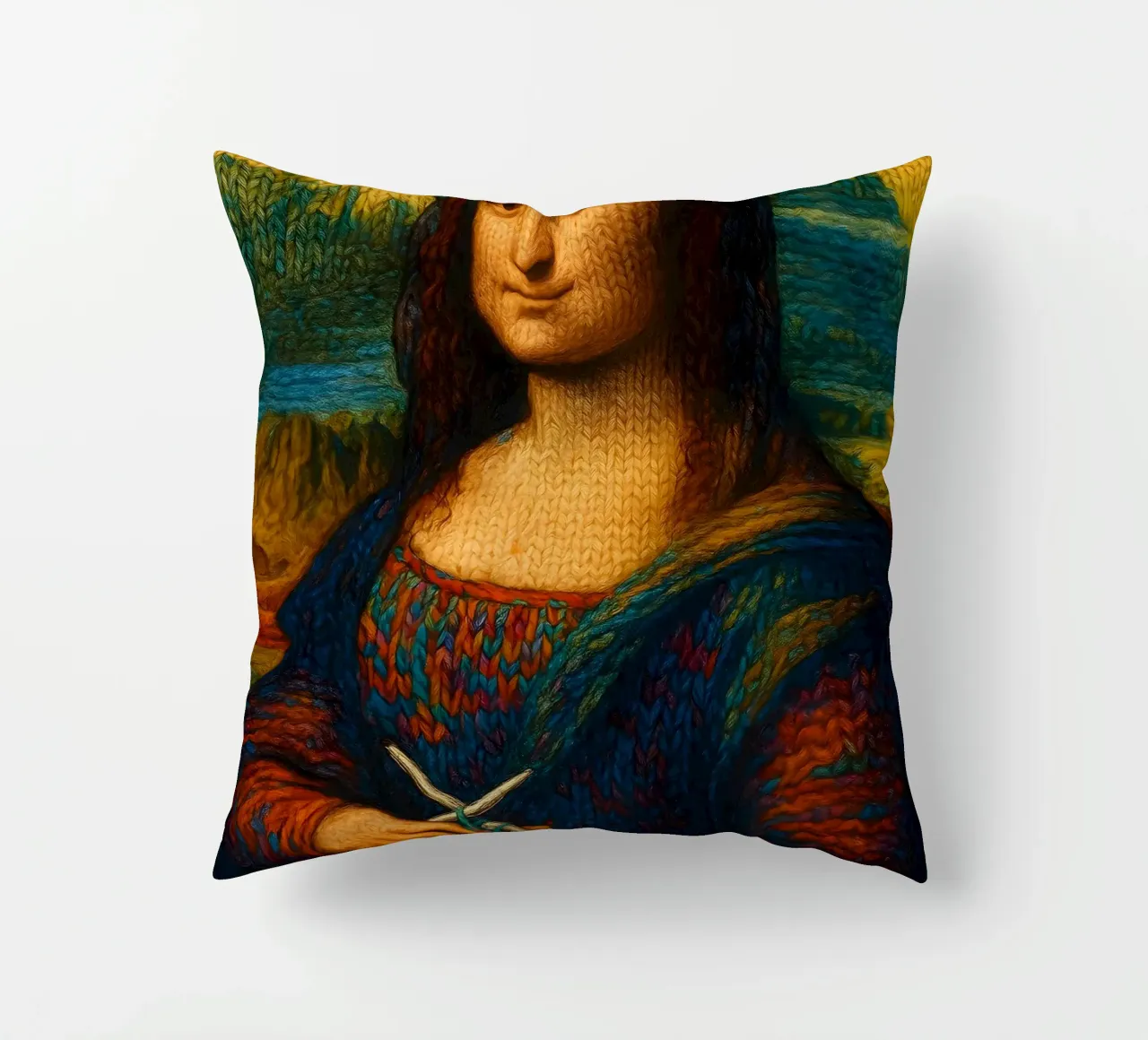 MONA LISA A MAGLIA cuscino da ARTOMATIC