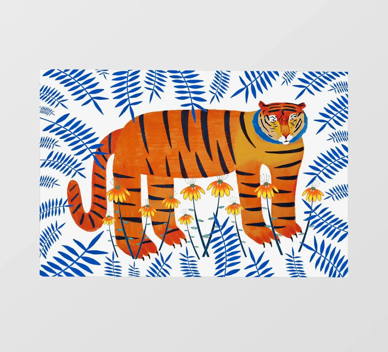 Tigre de la suerte, ilustración de un tigre lámina retroiluminada de Little Lila