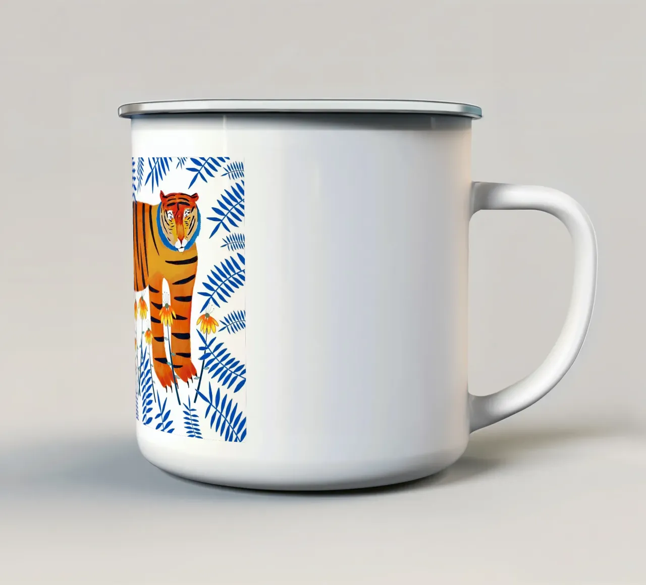 Tigre fortunata, illustrazione della tigre tazza in smalto da Little Lila