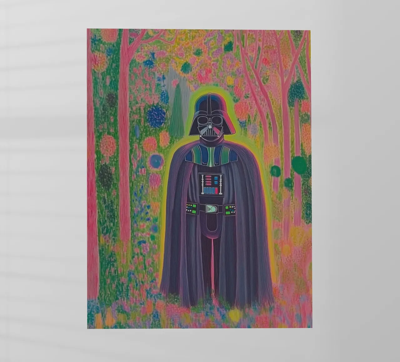 Poster colorato di Star Wars Darth Vader - Stampa d'arte botanica pellicola backlit da Kaji