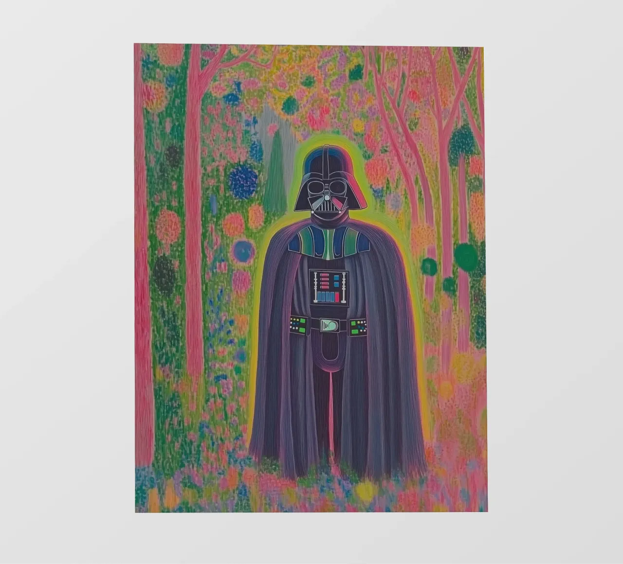 Poster colorato di Star Wars Darth Vader - Stampa d'arte botanica pellicola backlit da Kaji