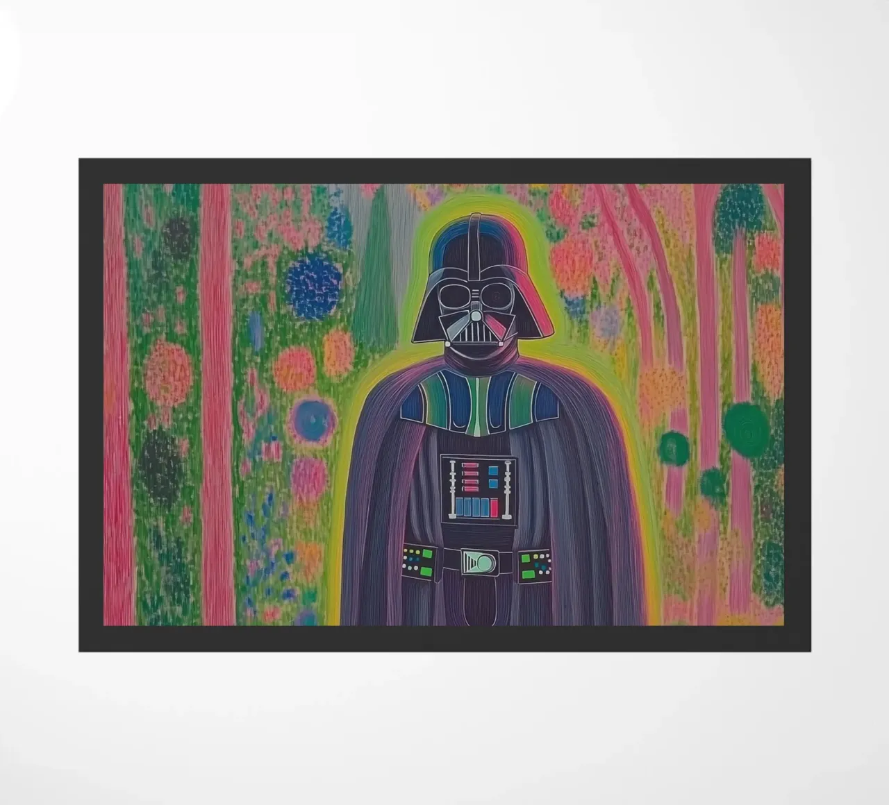 Star Wars Colorful Darth Vader Poster – Botanical Art Print doormat by Kaji